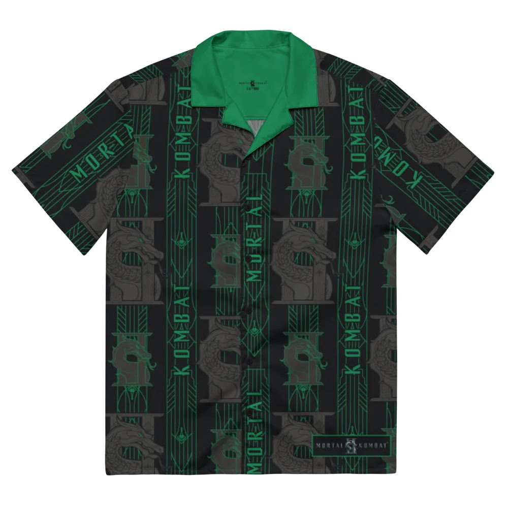 Mortal Kombat II Logo Button Shirt